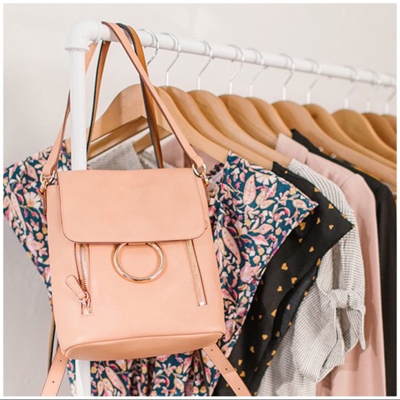 LC LAUREN CONRAD Bag O-Ring Convertible Backpack Bohemian Pink - Picture 1 of 8